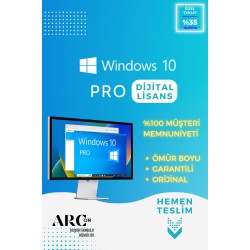 Windows 10 PRO OEM - Dijital Lisans Anahtarı - Windows 10 Ömür Boyu, Garantili, ESD Key Hemen Teslim